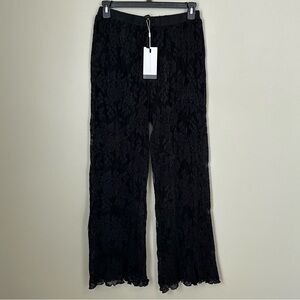 Nwt endless rose lace pants women’s‎ black floral size large